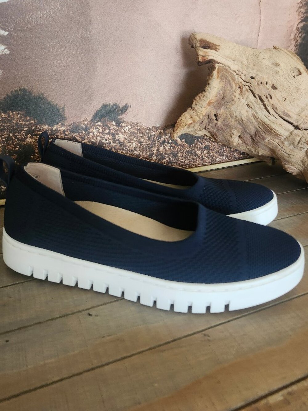 VIONIC Uptown Skimmer Navy Knit Slip-On Loafers 7.5